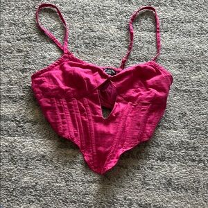 Pink Strappy Crop Top